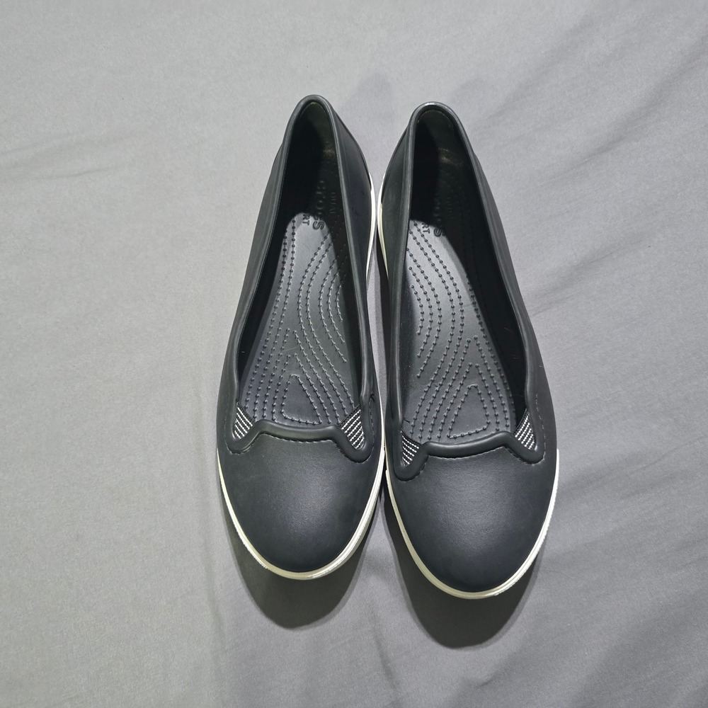 Crocs Citilane Flat Women 11 Black Slip On Dual Comfort Sneakers